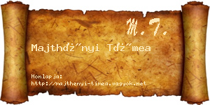Majthényi Tímea névjegykártya